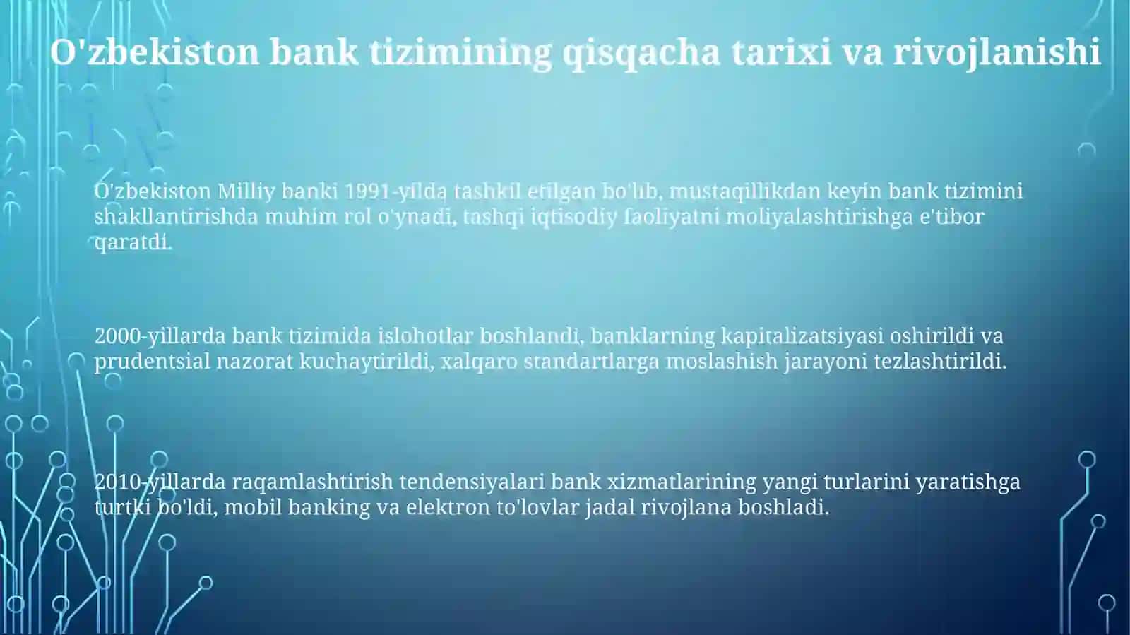 Oʻzbekistonda bank tizimini takomillashtirish yoʻllari 3