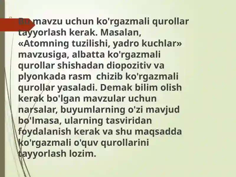 Ko'rgazma qurollar tayyorlash texnologiyasi 3