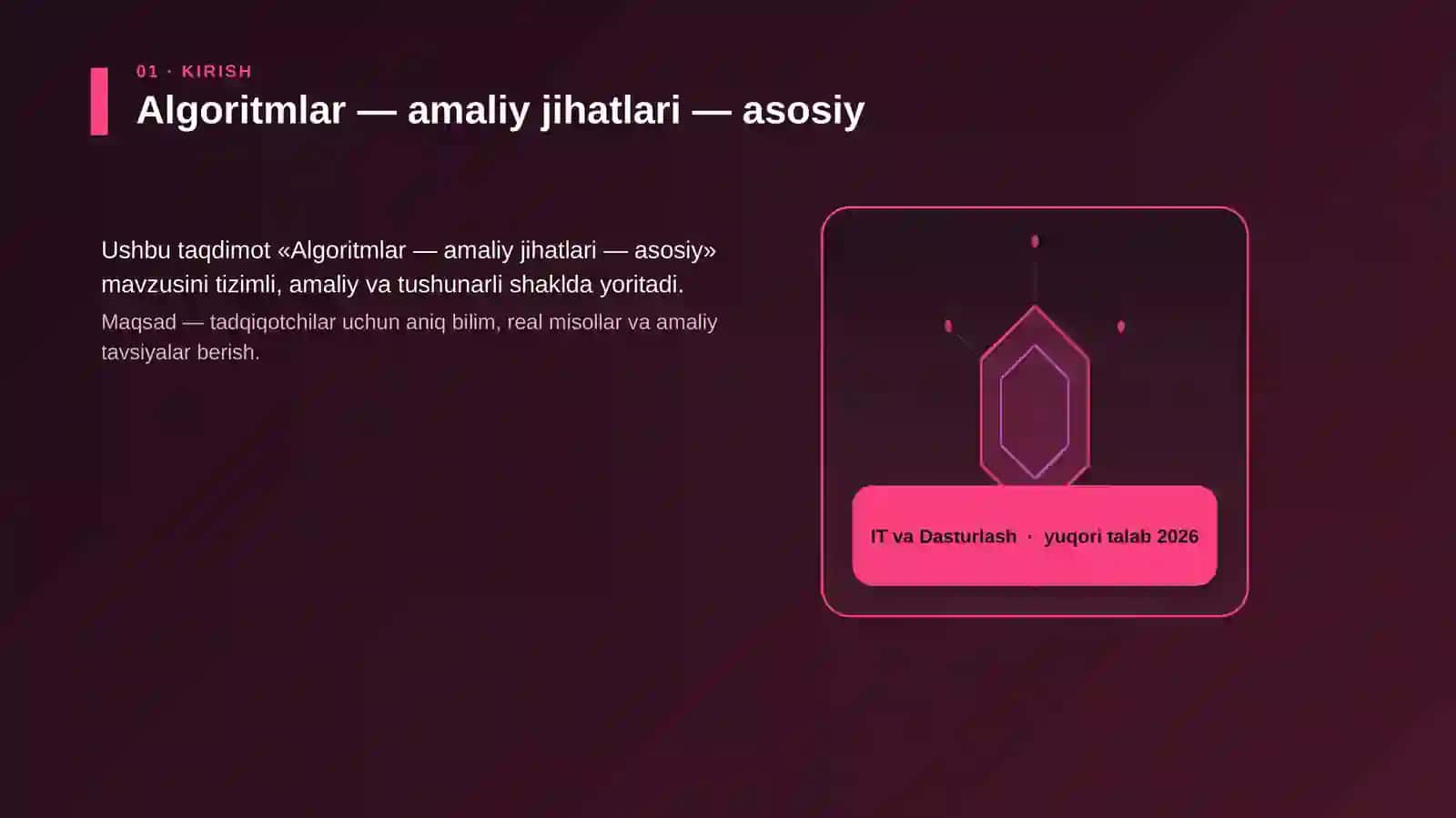 Algoritmlar — amaliy jihatlari — asosiy 3