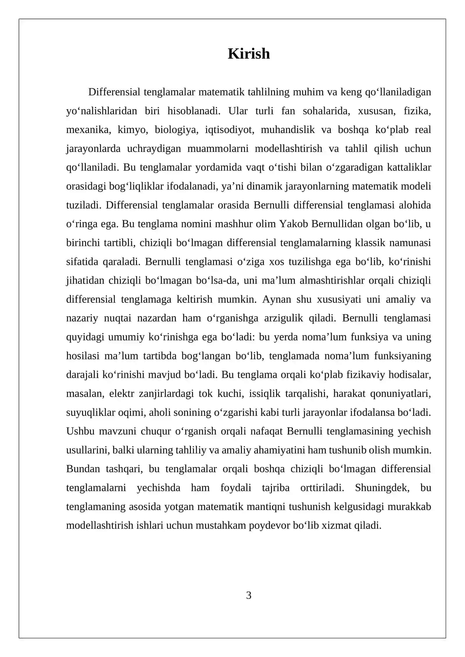 Bernulli differensial tenglamasi 3