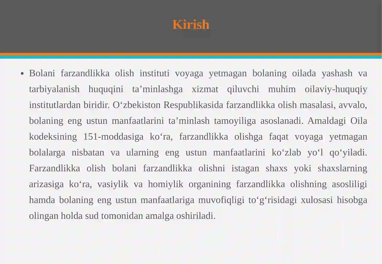 Bolani farzandlikka olish haqidagi ishlarni sudda ko‘rish tartibi 3
