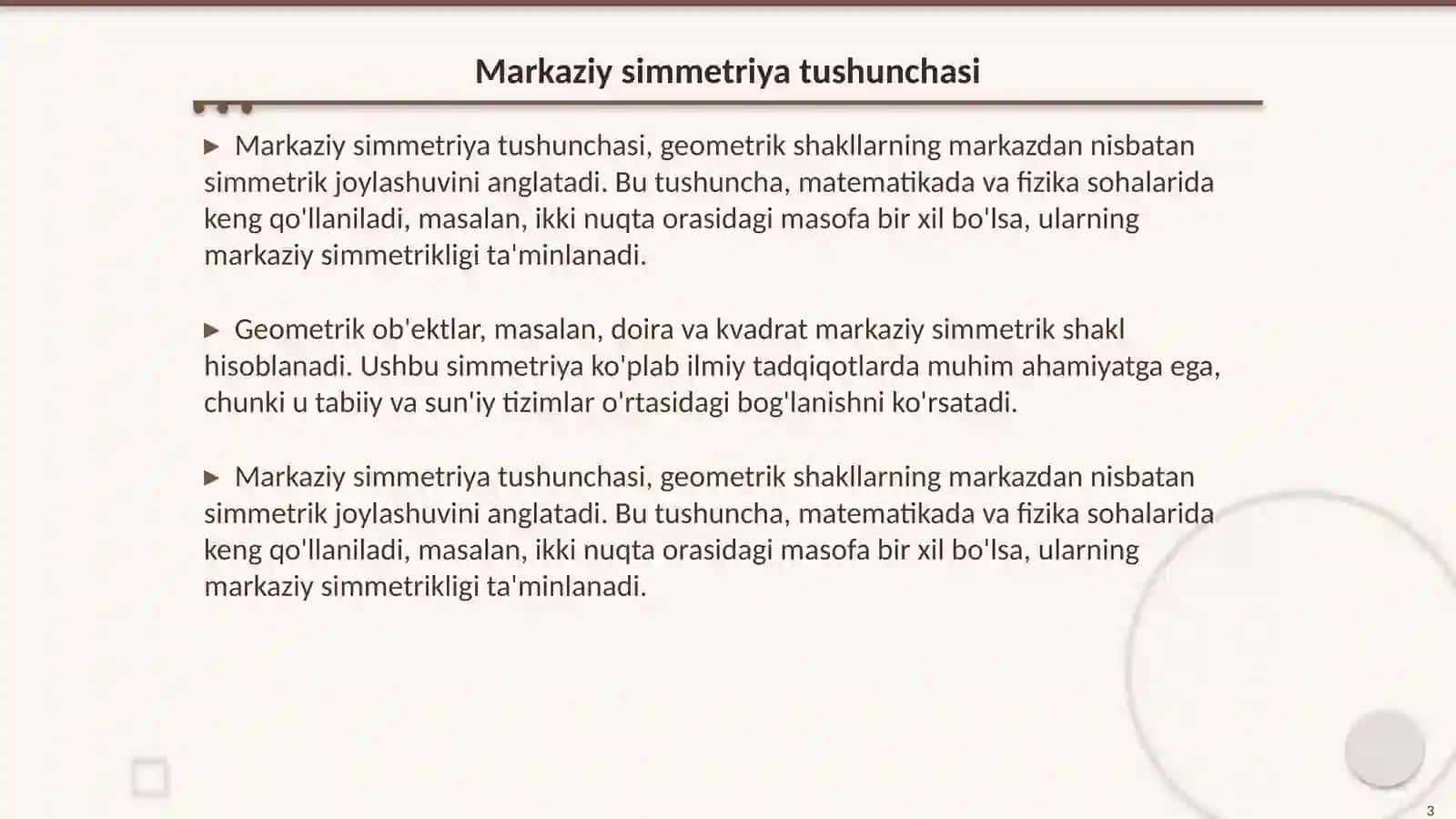 Markaziy simmetrik maydonda nuqta harakat 3