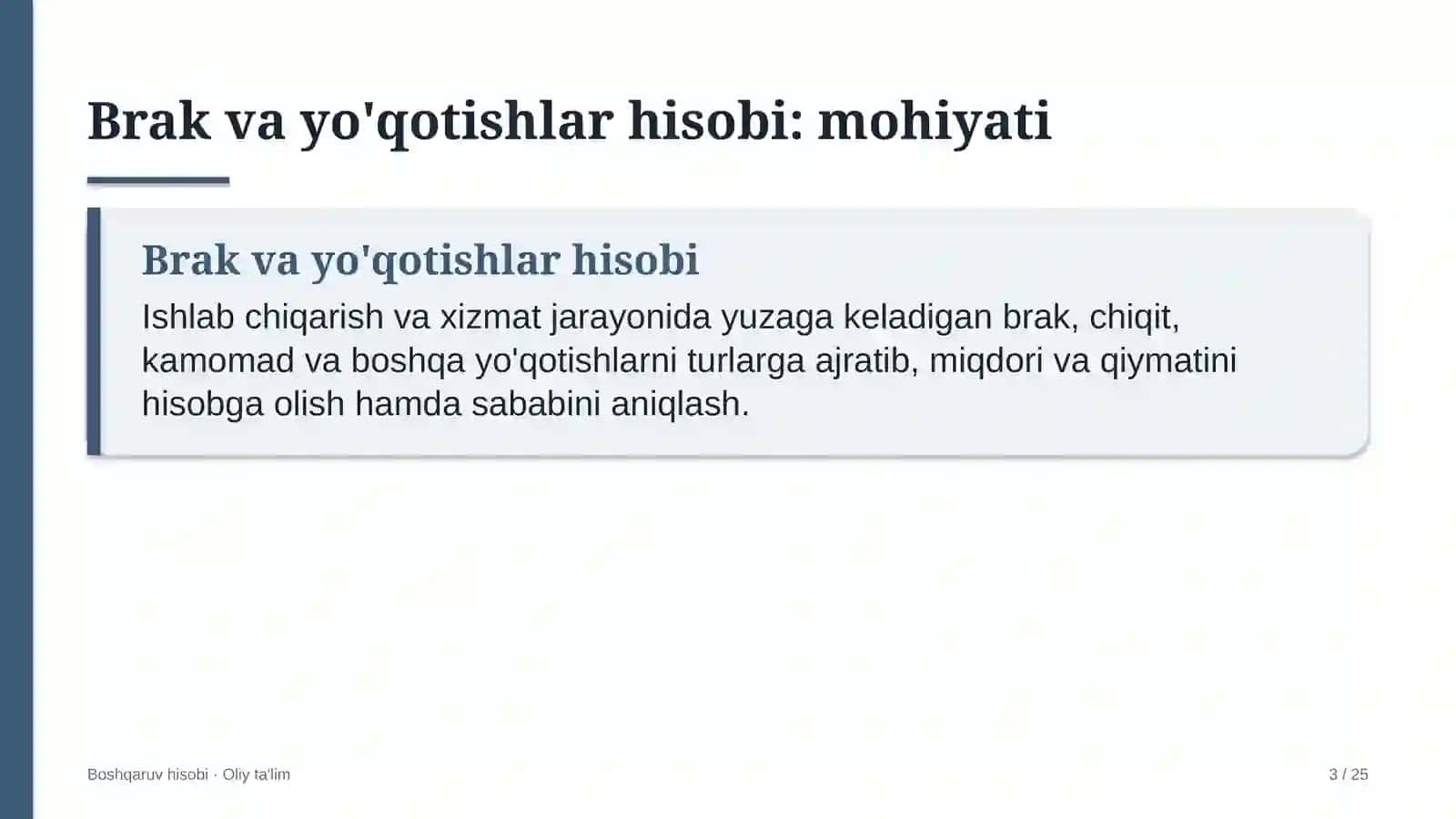 Boshqaruv HISOBI · OLIY TA'LIM 3