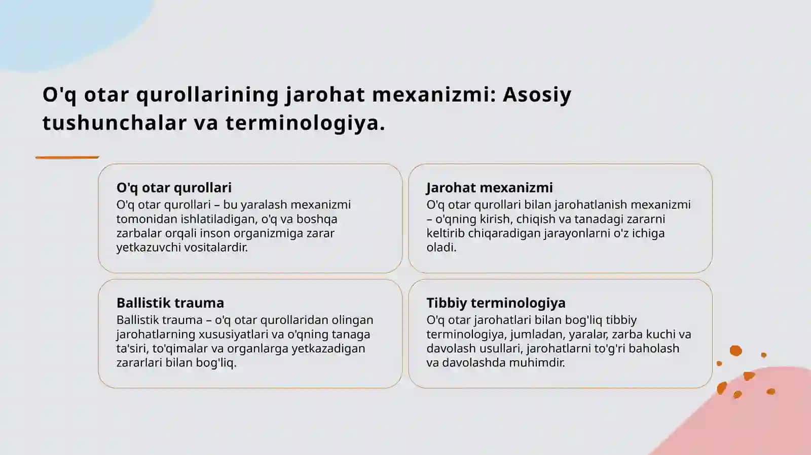 O'q otar qurollardan jarohatlanish mexanizmi 3