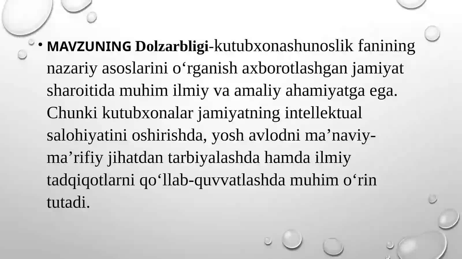 Kutubxonashunoslikning amaliy faoliyati va istiqbollari 3