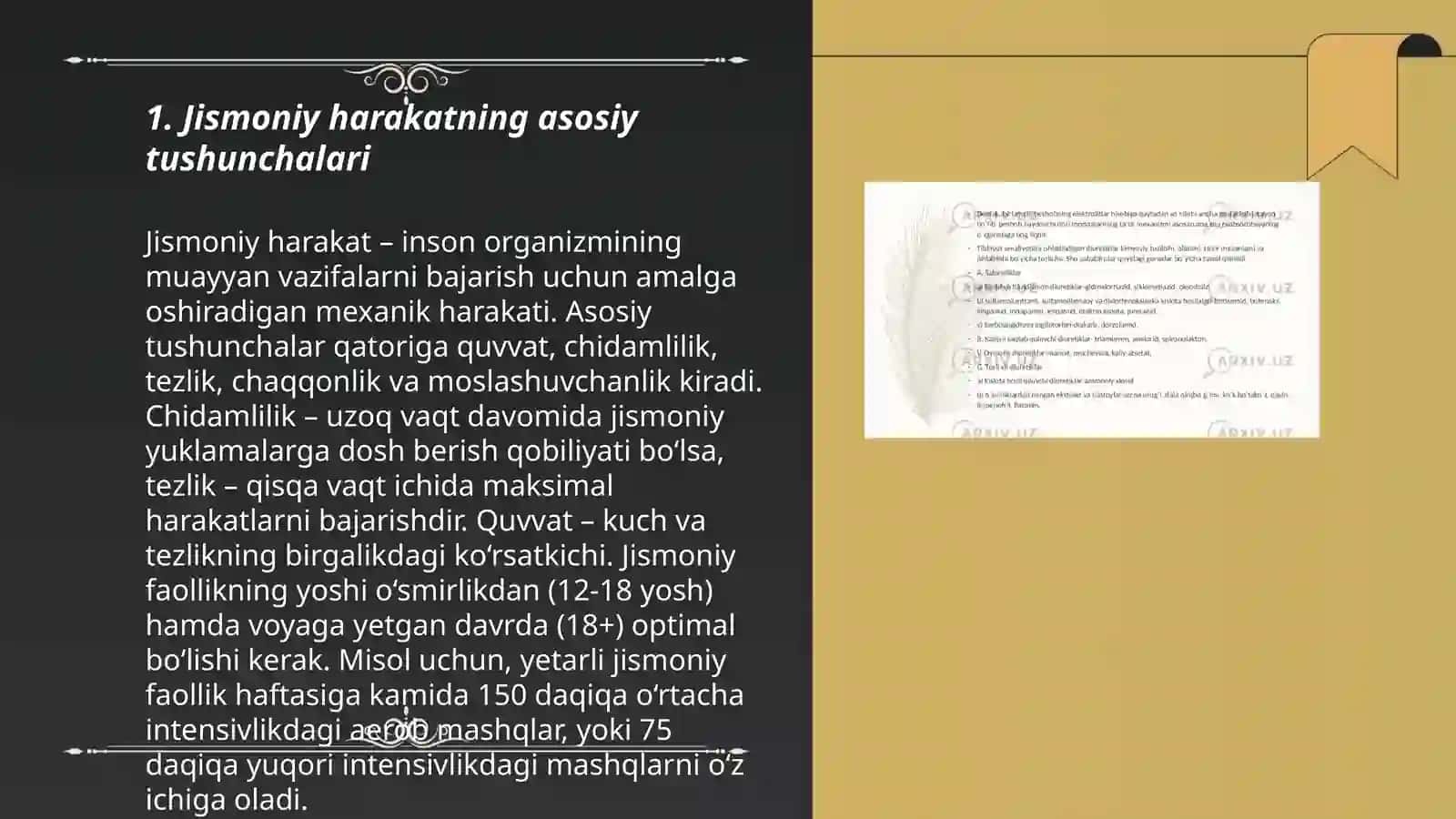 Jismoniy harakatlar xarakteristikasi 3