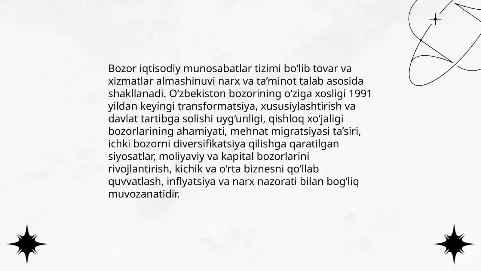 O’ZBEKISTON RESPUBLIKASIDA BOZOR TUZULISHI VA UNING TURLARI 3