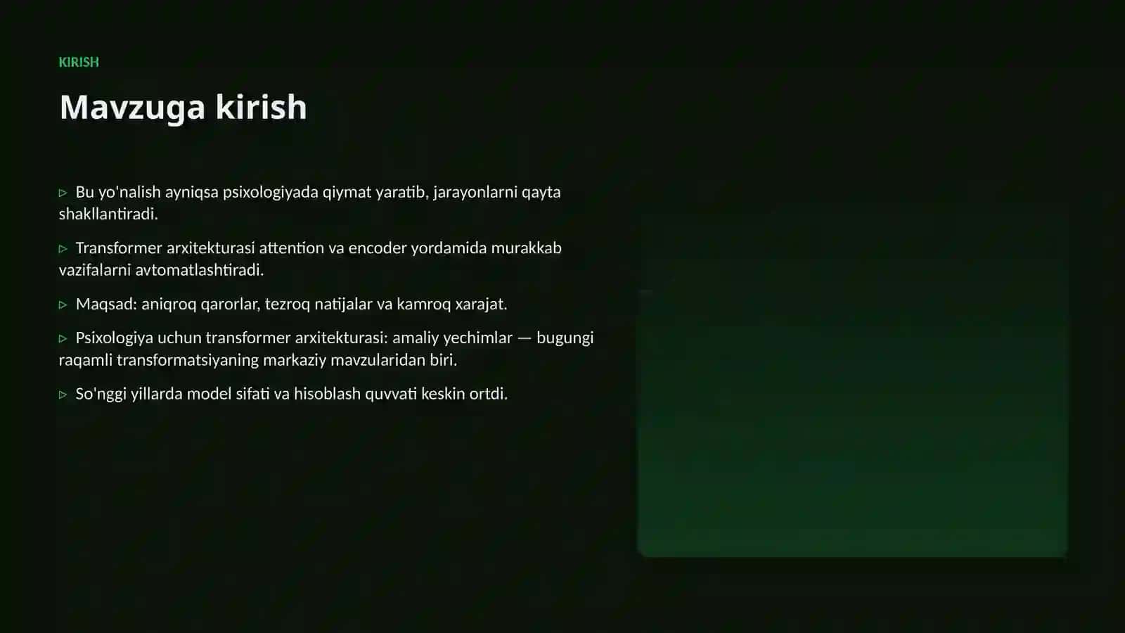Psixologiya uchun transformer arxitekturasi: amaliy yechimlar 3