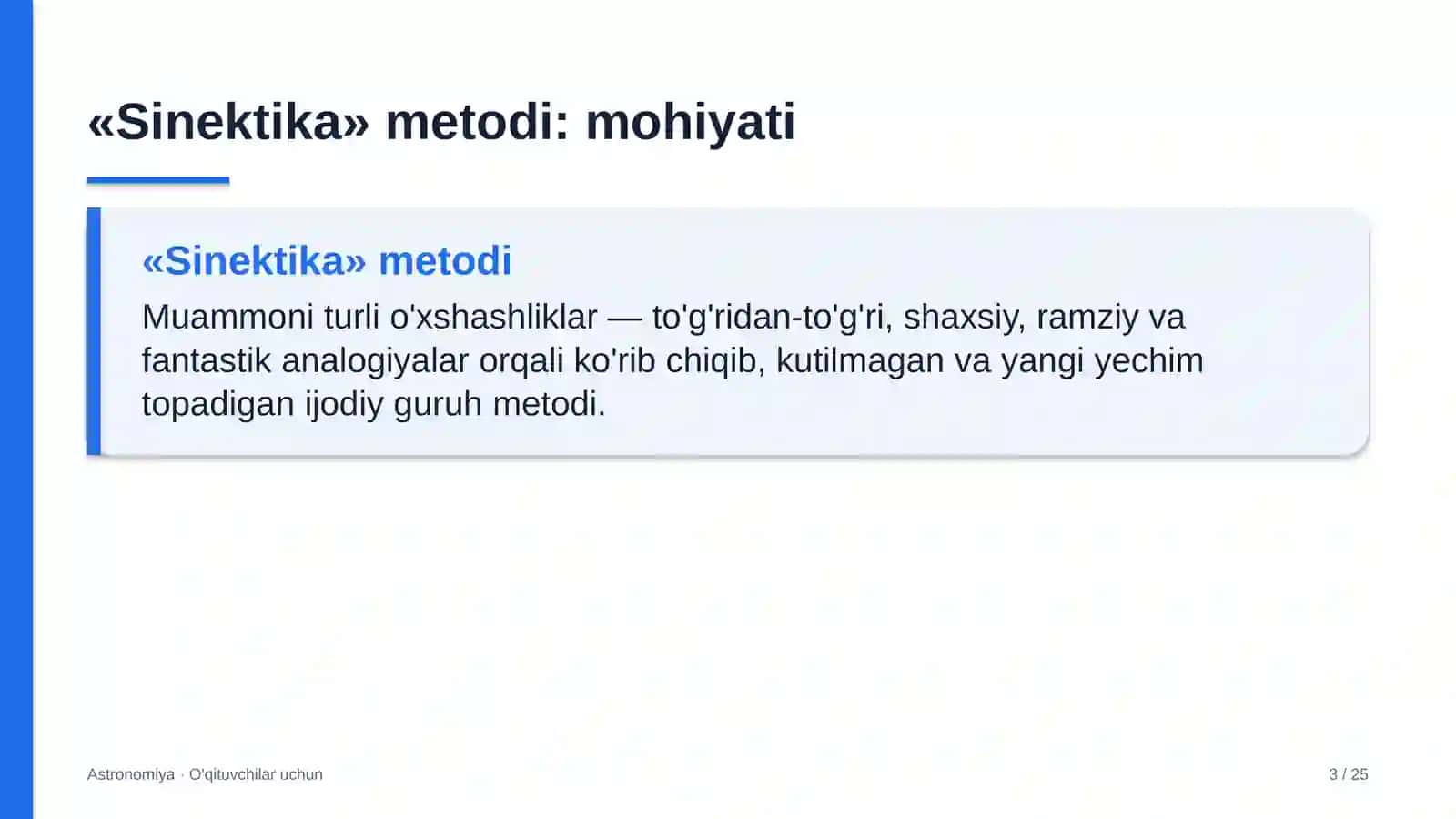 astronomiya darslarida sinektika metodidan foydalanish 8056 3