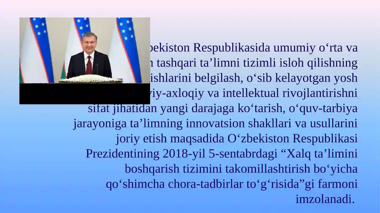 Oʻzbekiston Respublikasi xalq ta'lim tizimini 2030-yilgacha rivojlantirish konsepsiyasida belgilangan vazifalar va kutilayotgan natijalar 3