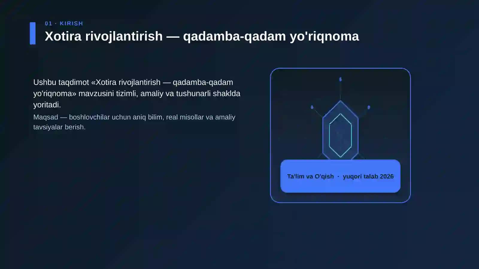 Xotira rivojlantirish — qadamba-qadam yo'riqnoma 3