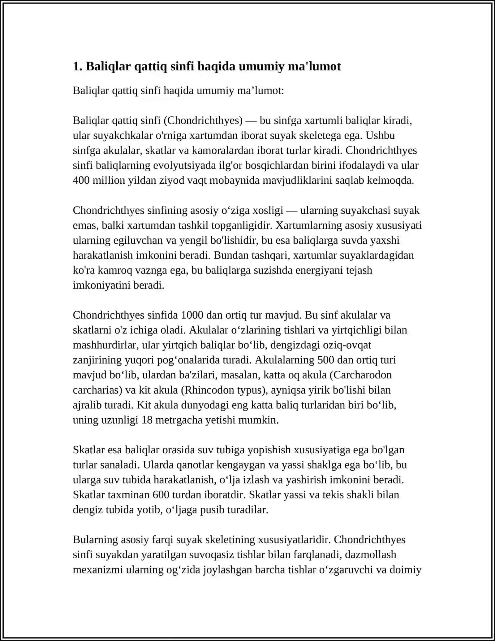 Chondrichthyes sinfi baliqlari 3