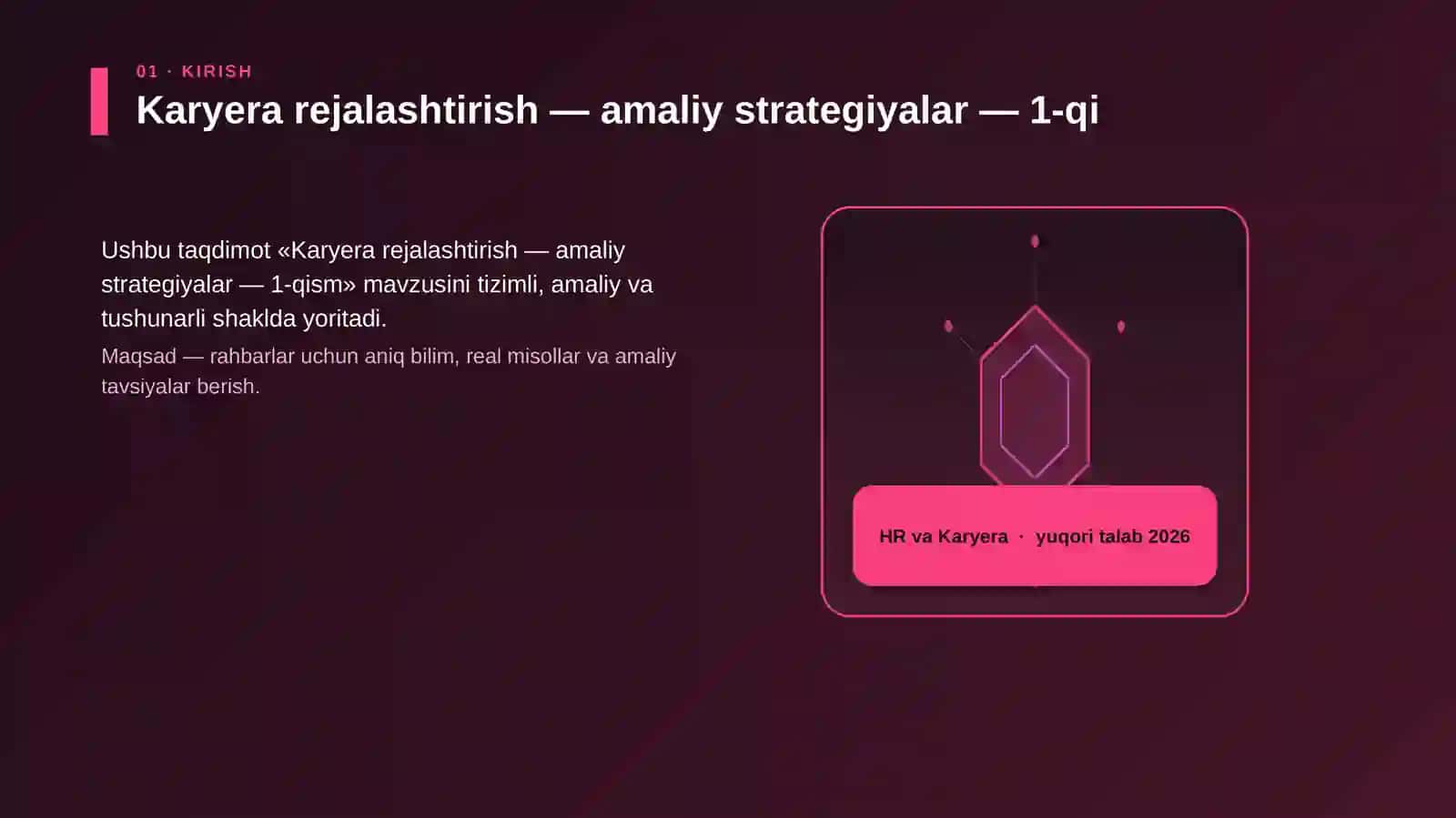 Karyera rejalashtirish — amaliy strategiyalar — 1-qism 3