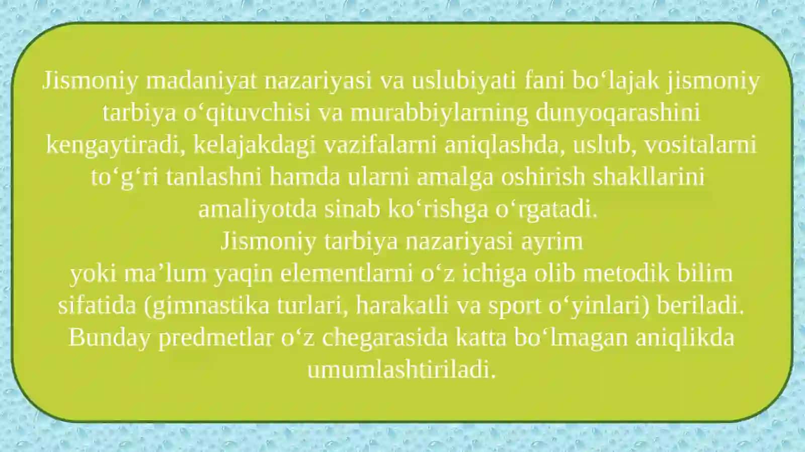 Jismoniy tarbiya nazariyisi va uslubiyatining umumiy asoslari 3
