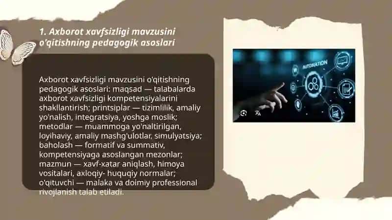 Axborot Xavfsizligi Mavzusini O'qitish Metodikasi 3
