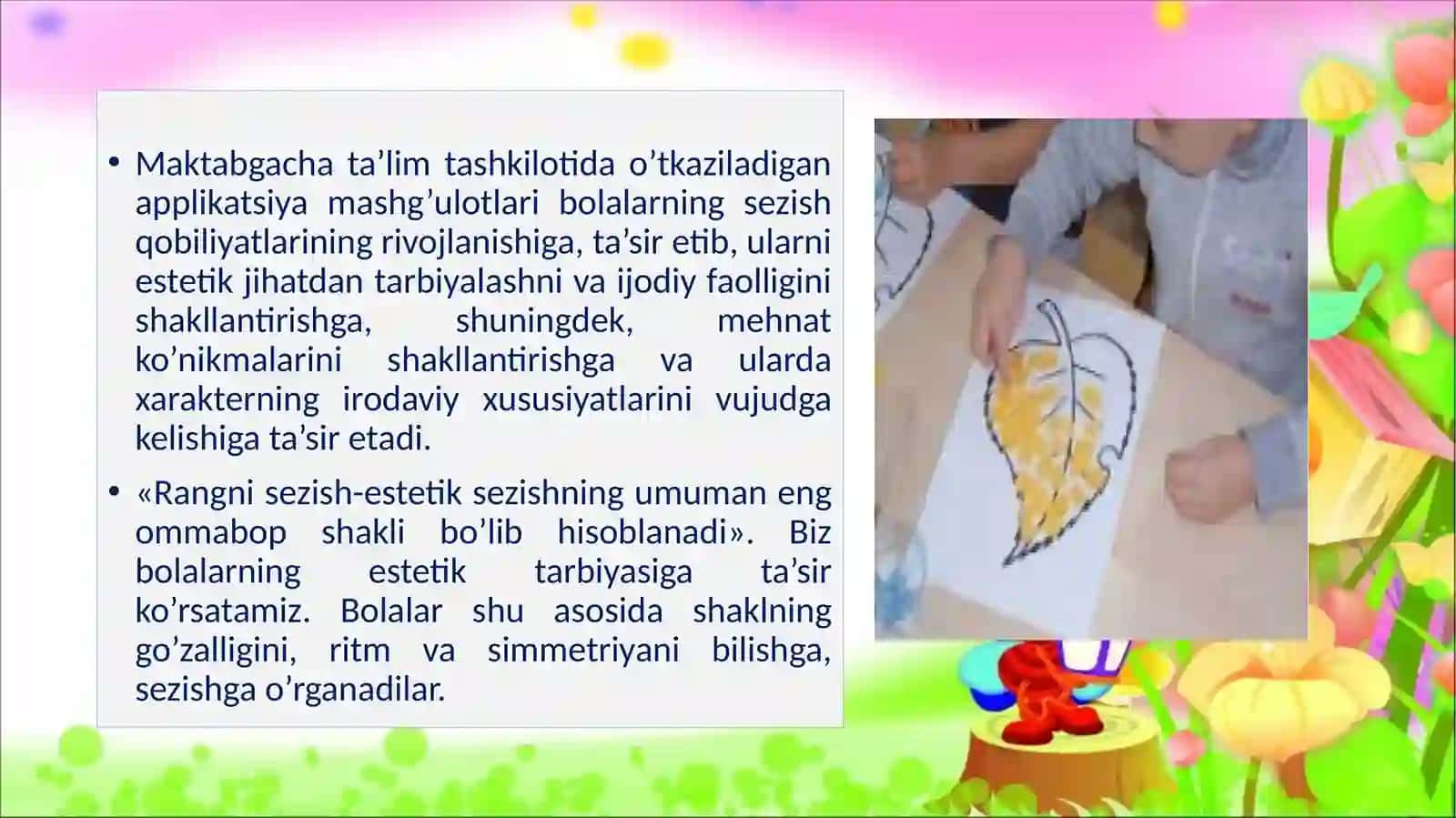 Maktabgacha yoshdagi bolalarni applikatsiya ishlariga o’rgatish 3