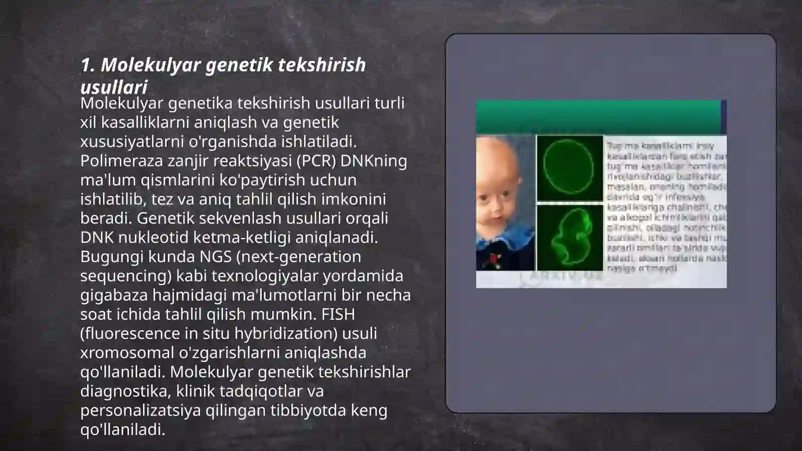 Molekulyar genetik tekshirish usullari 3