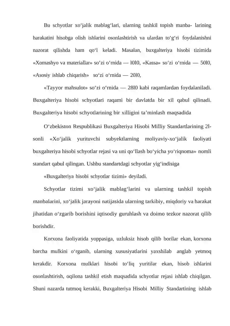 Buxgalteriya schyotlarni turkumlanishi 3