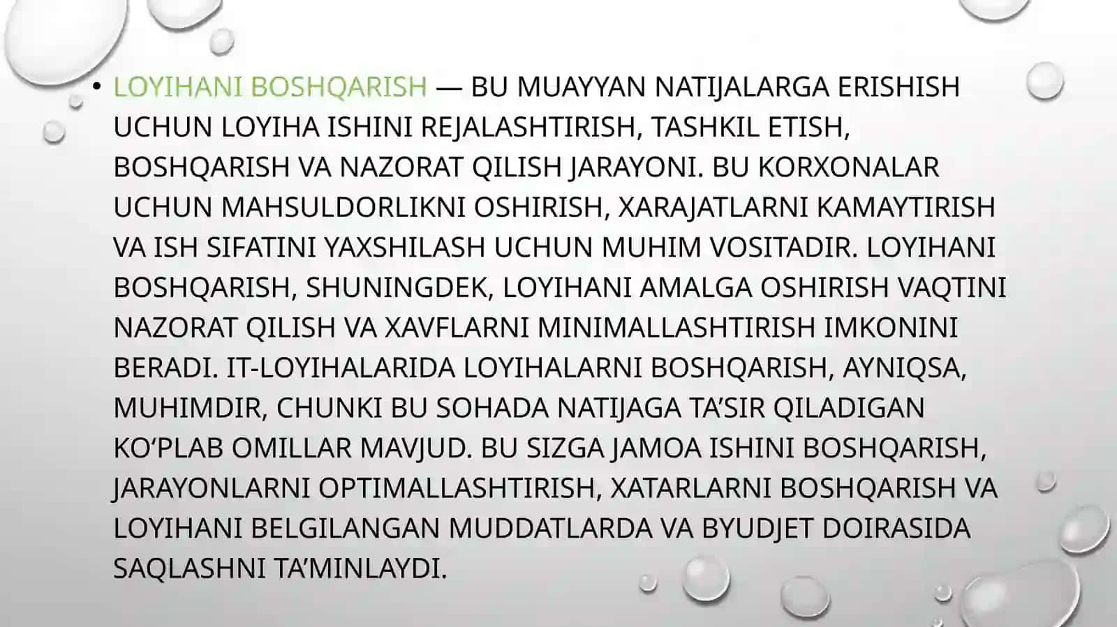 Loyiha resurslarini boshqarishning asosiy jarayonlari 3