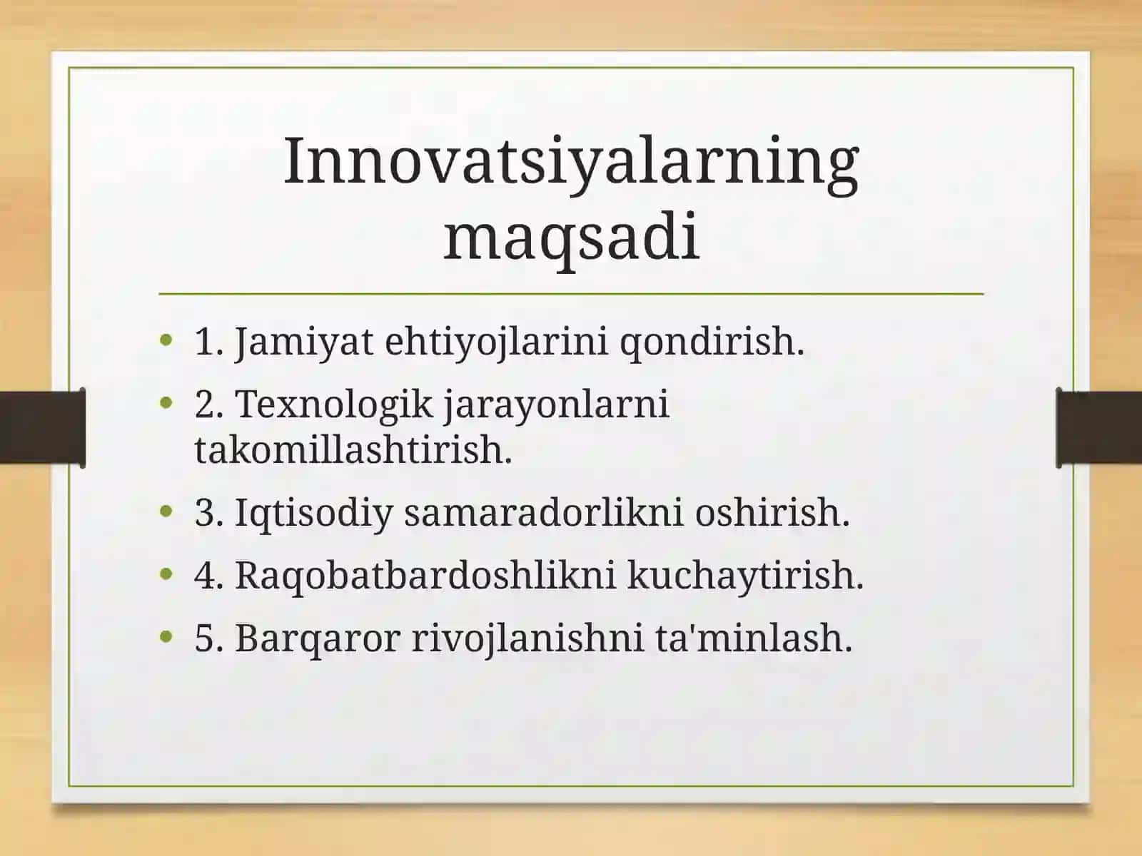 Innovatsiyalarning maqsadi va turlari 3