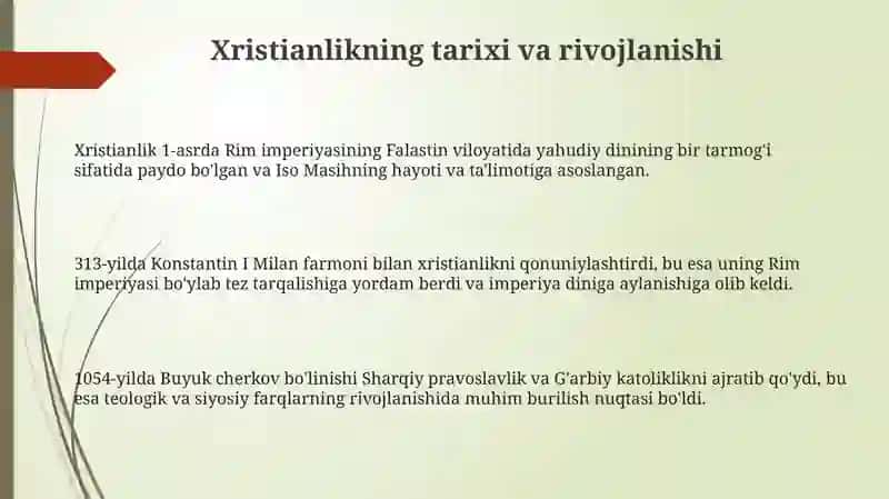 Xristianlikdagi yо‘nalishlar 3