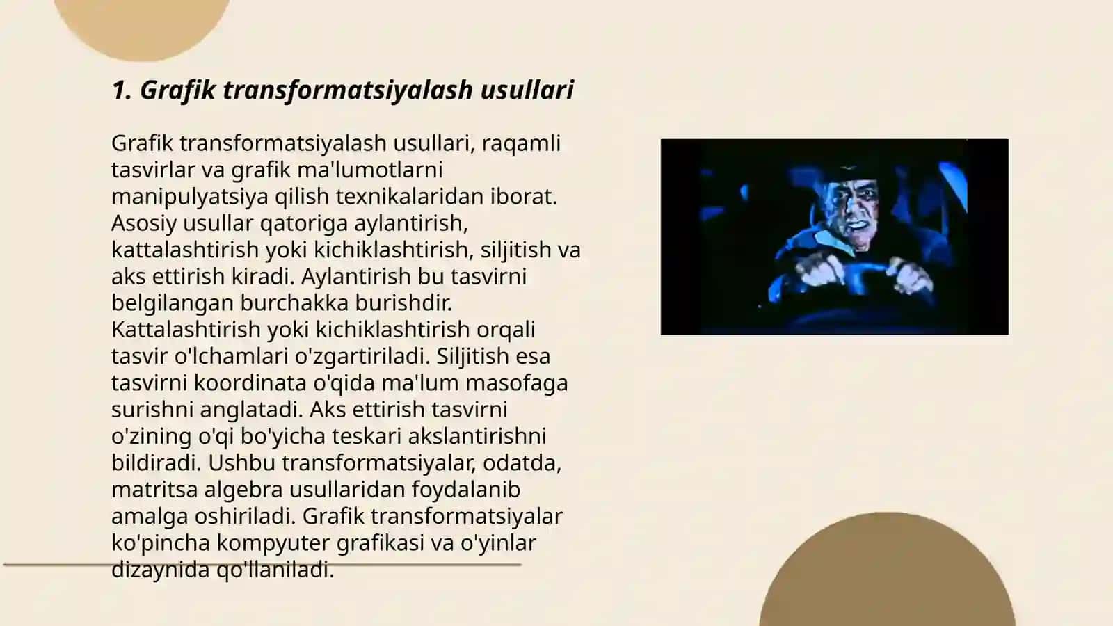 Aerofotosuratni grafik transformatsiyasiyalash 3