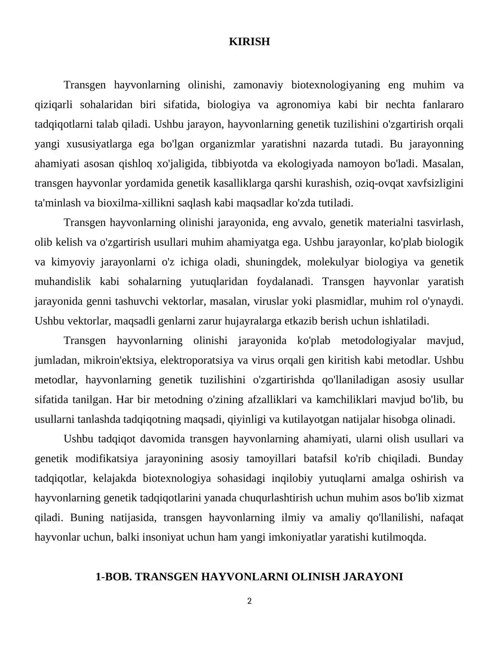 Transgen hayvonlarning olinishi 3