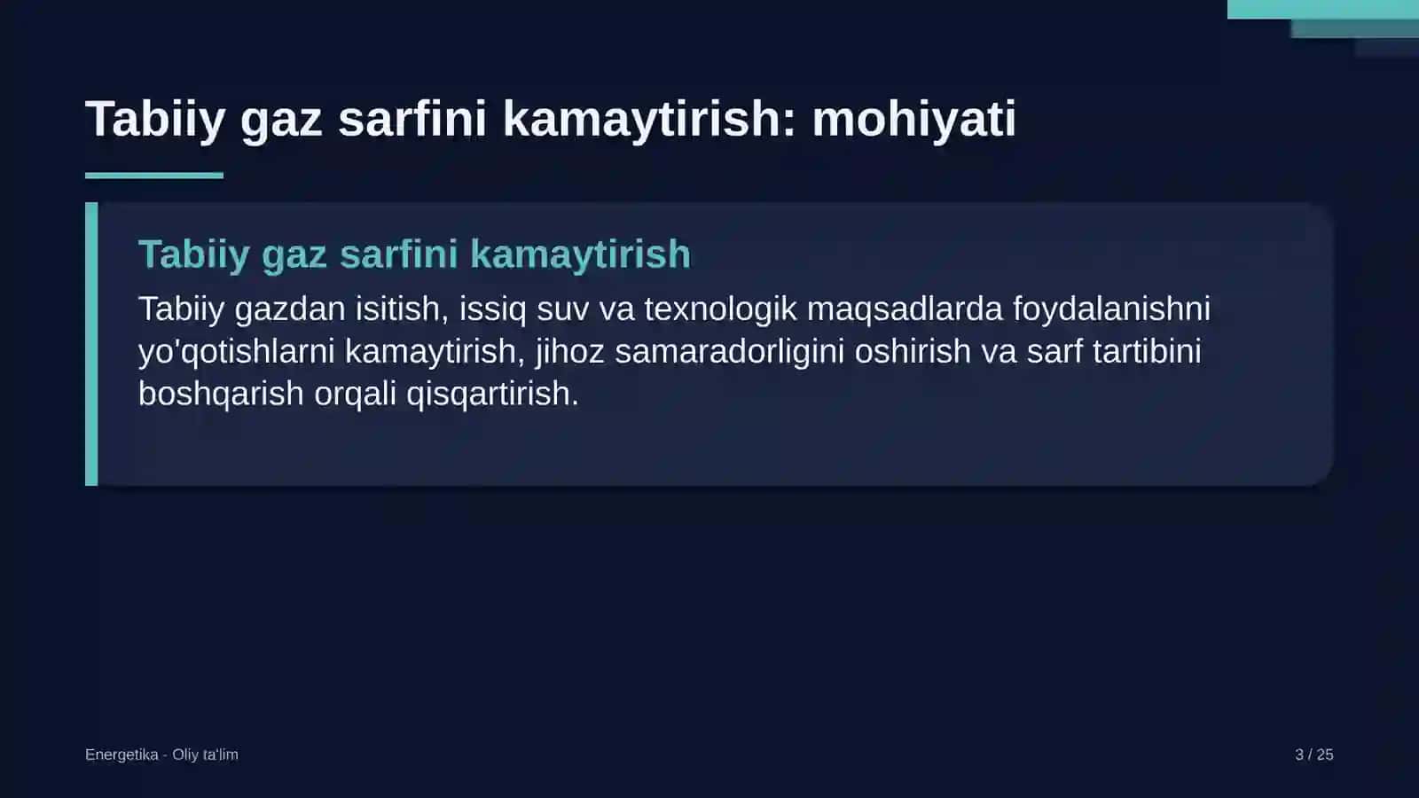 gaz qazib olishda tabiiy gaz sarfini kamaytirish 7588 3