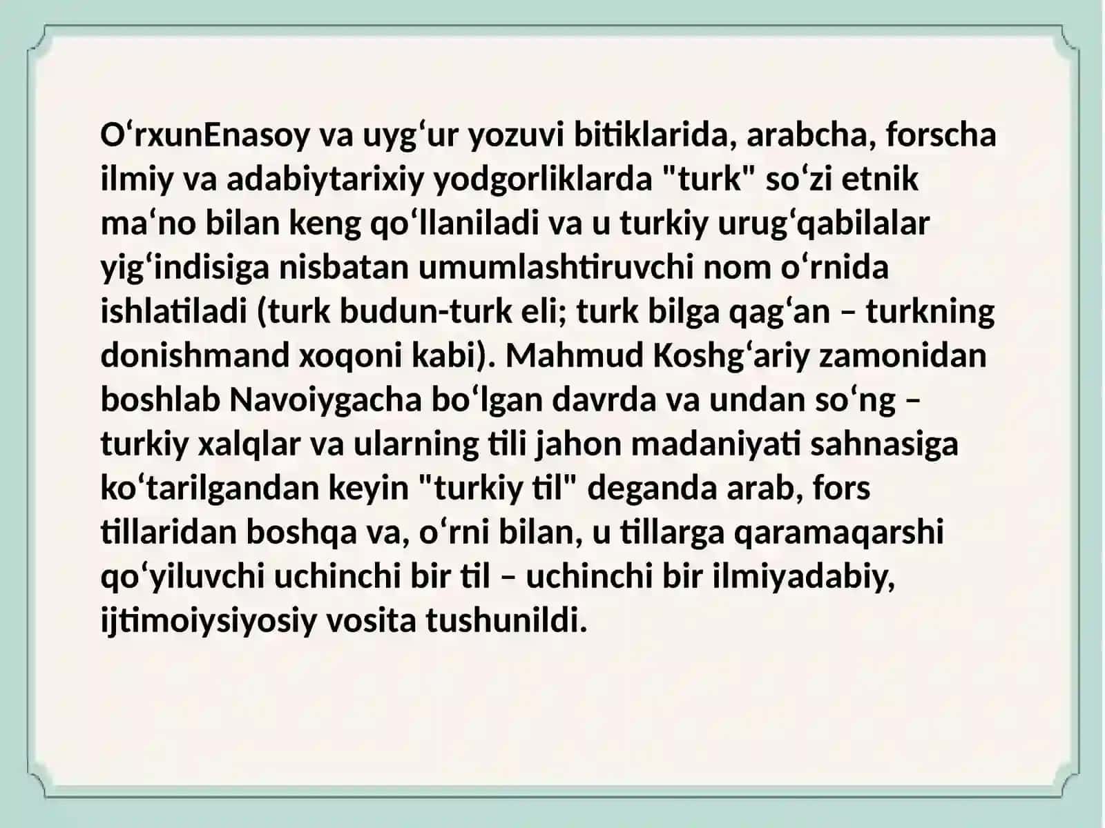 O‘ZBEK XALQI VA TILINING NOMLANISHI TARIXI 3