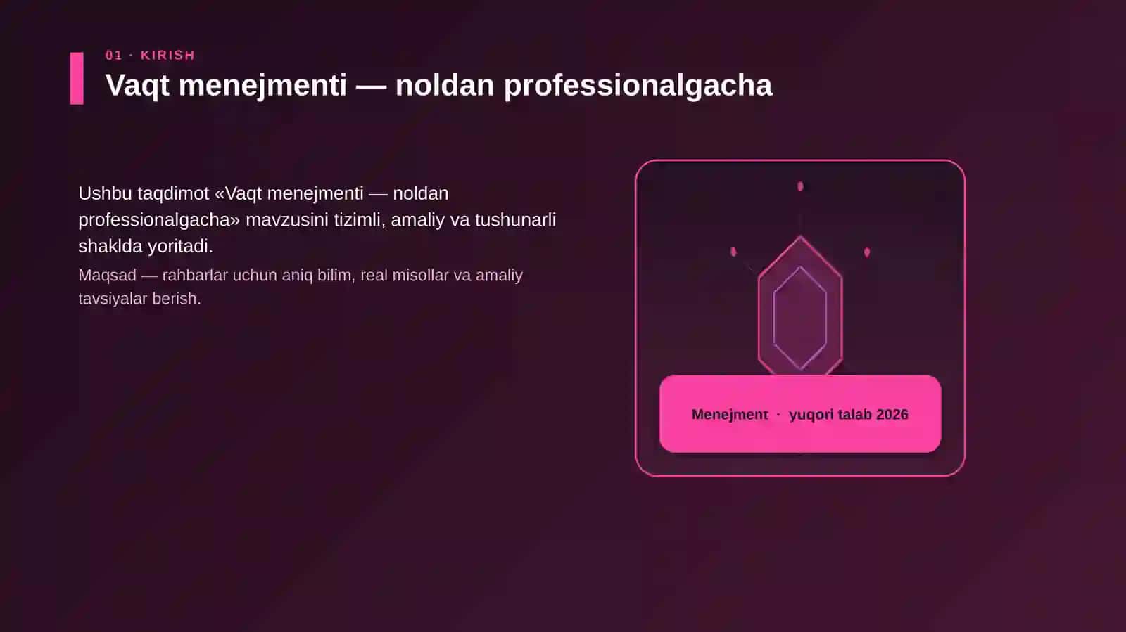 Vaqt menejmenti — noldan professionalgacha 3