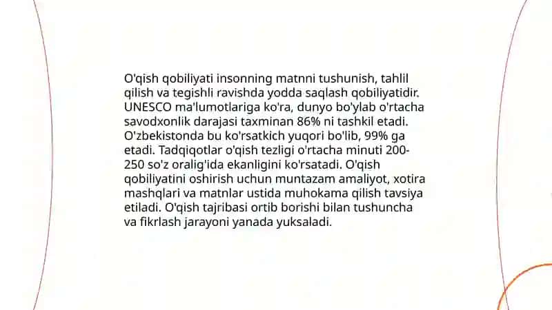 PIRLS xalqaro baholash dasturining standartlarda belgilangan kompetensiyalar 3