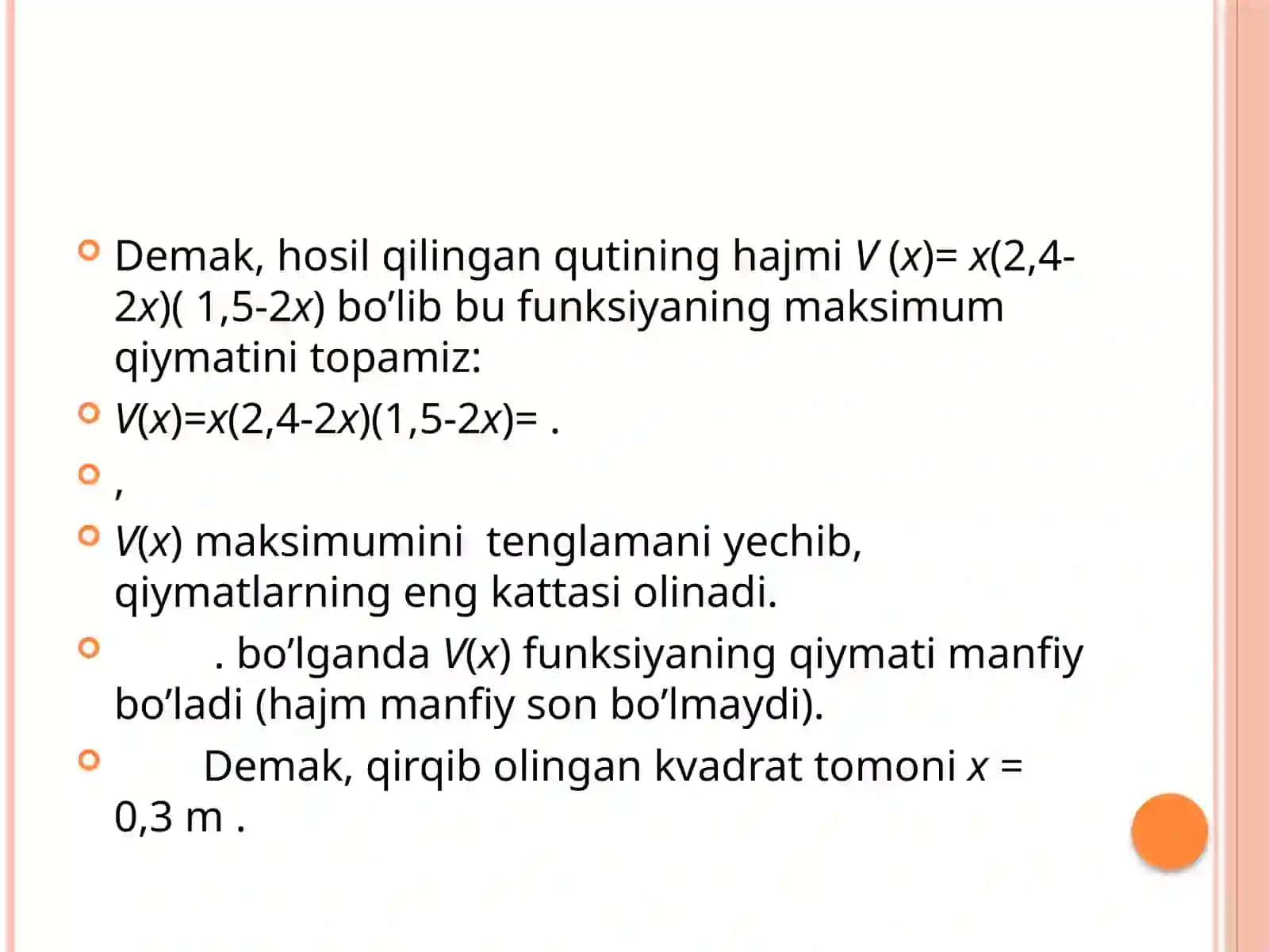 To'g'rito'rtburchak shaklidagi kartondan qopqoqsiz quti yasash talab qilinadi 3