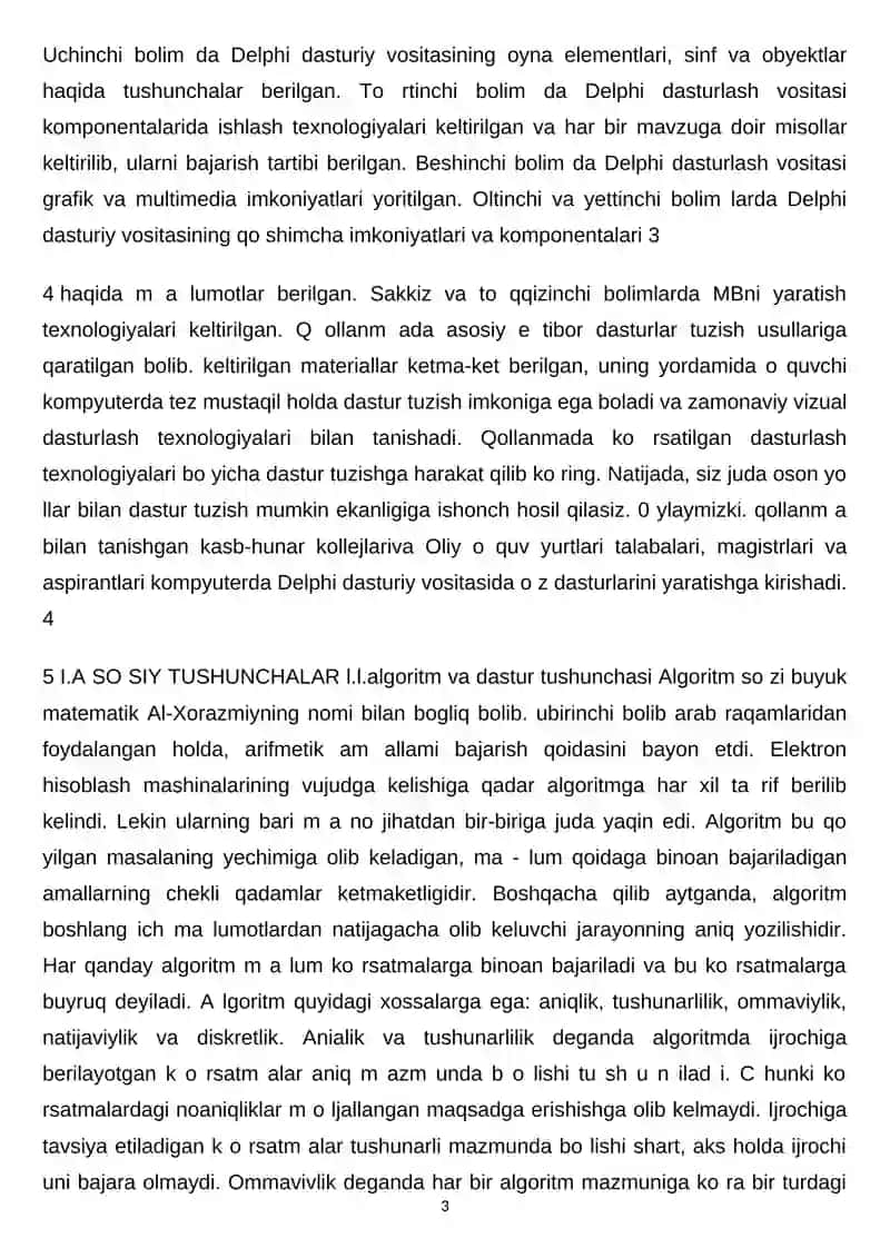 TIBBIY BIALOGIY MASALALARNI YECHISH BALGARITMLARINI DASTURLASHDA DELPHI DASTURLASH TILIDAN FOYDALANISH 3