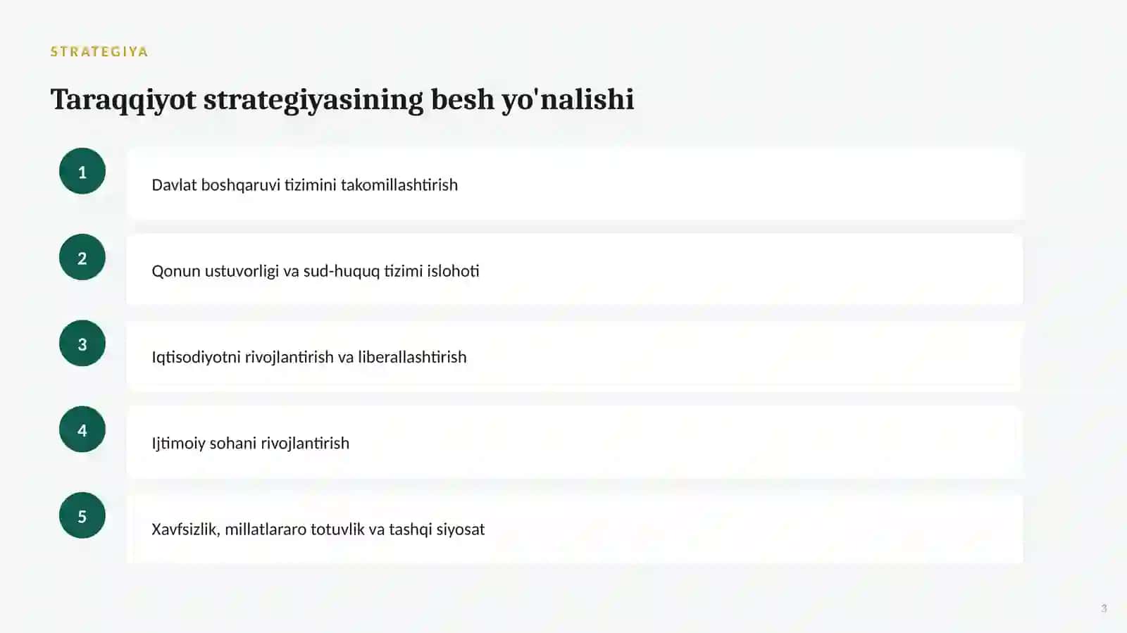 Yangi O'zbekistonda Prezident Sh.Mirziyoyev rahbarligi va tashabbusi ostida amalga oshirilayotgan is 3