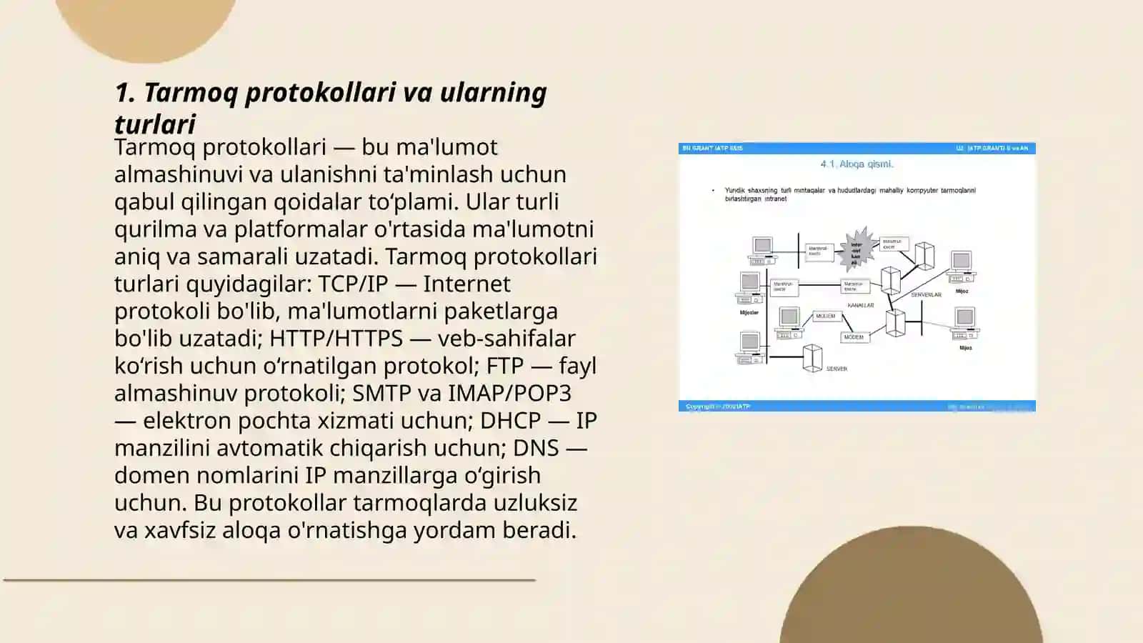 Tarmoq texnalogiyalari, internet bayonnomalari 3