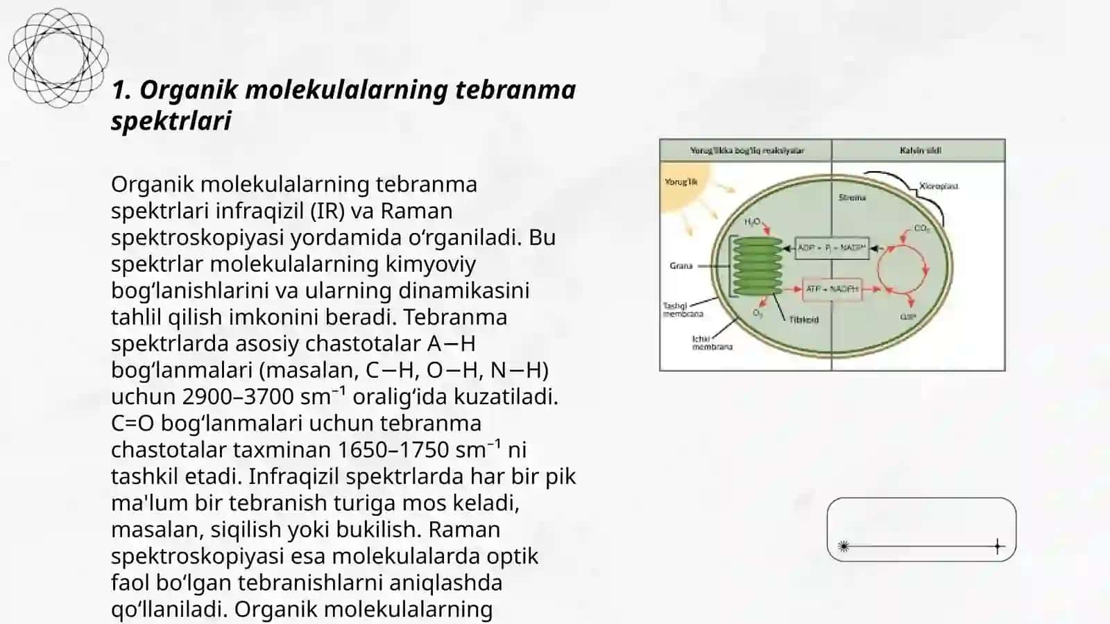 Organik molekulalarning tebranma va aylana spektrlari 3