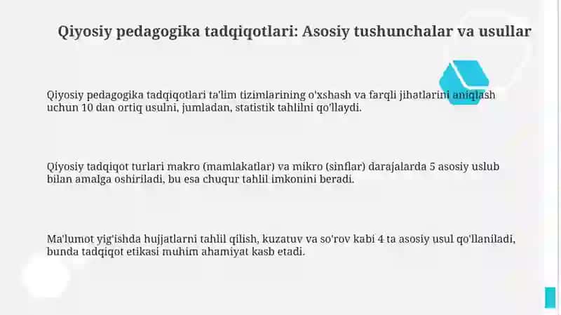 Qiyosiy pedagogika fanining tadqiqot metodlari 3