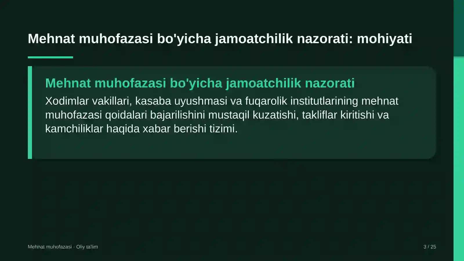 yo'l qurilishida mehnat muhofazasi bo'yicha jamoatchilik nazorati 5275 3