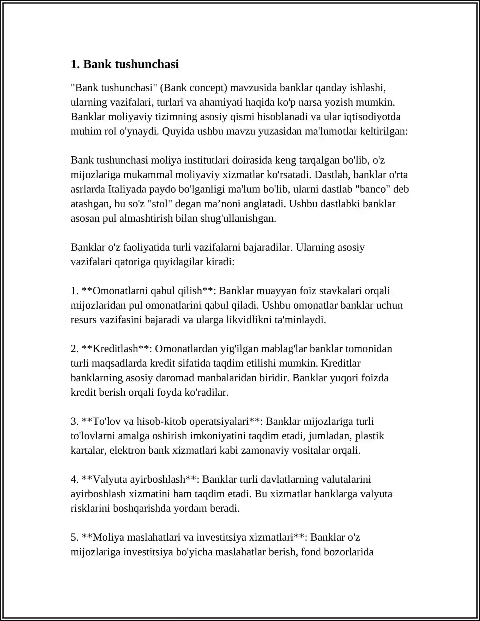 BANK HAQIDA UMUMIY TUSHUNCHA 3