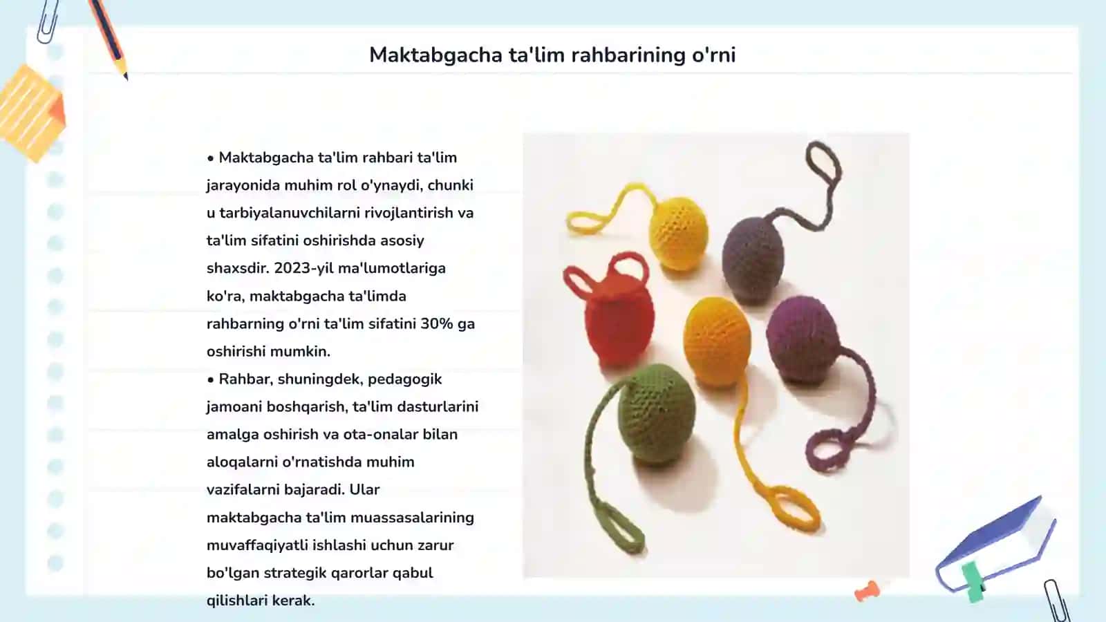 Maktabgacha ta'lim rahbari talablari 3
