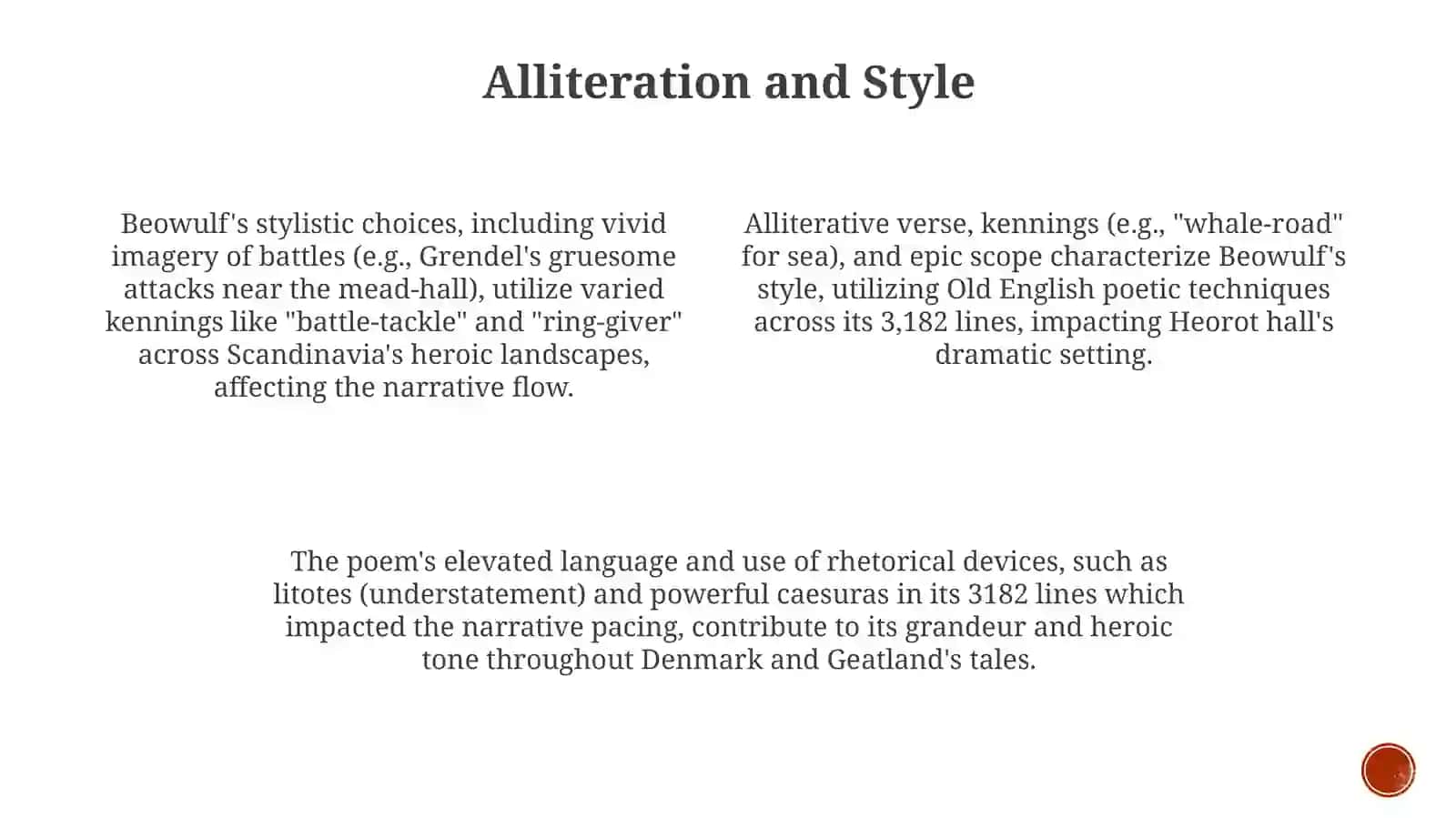 Беовулф, Epic Conventions and Structure 3
