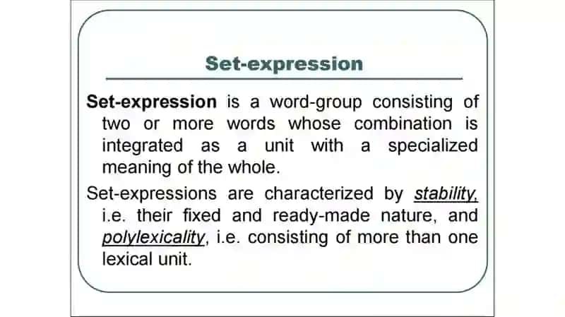 Set expressions 3