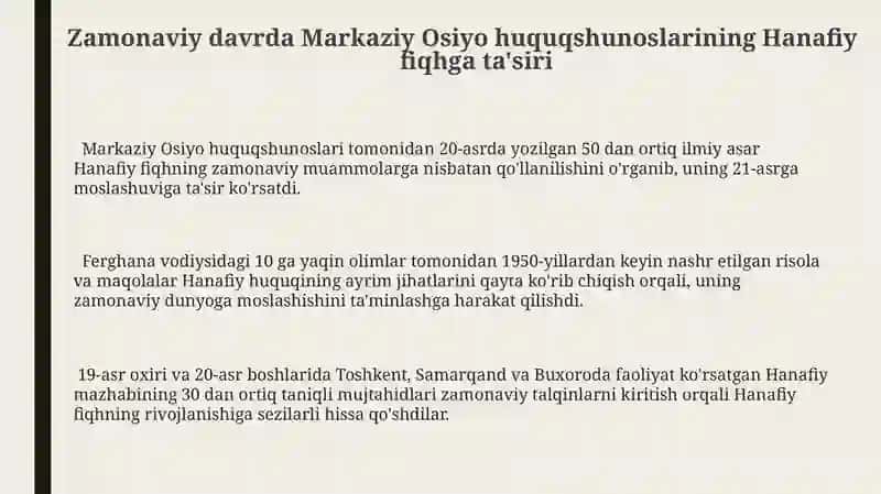 Markaziy Osiyo Faqihlarining Roli va Hissasi 3