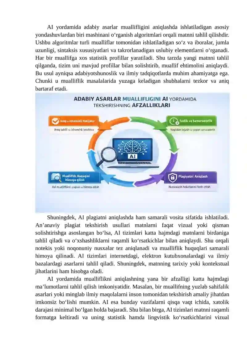 Adabiy asarlar muallifligini AI yordamida tekshirishning afzalliklari 3