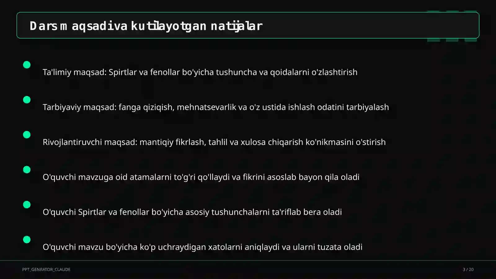 Spirtlar va fenollar (10-sinf) 3