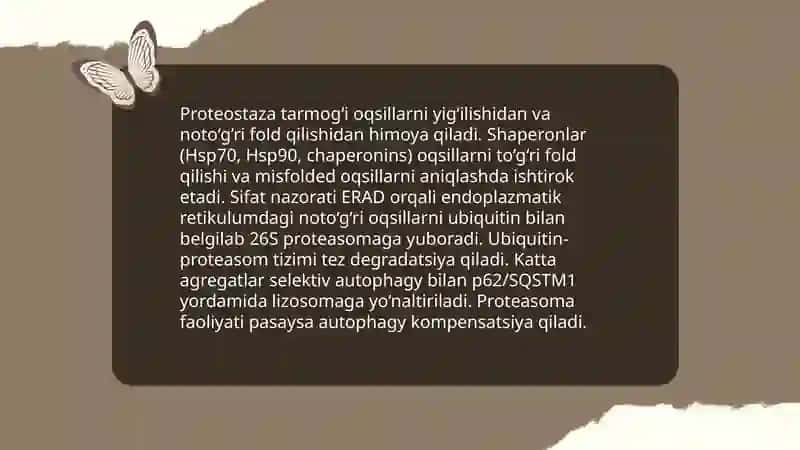 Oqsillarning denaturatsiya va folding. Folding jarayonida shaperonlarning ro‘li 3