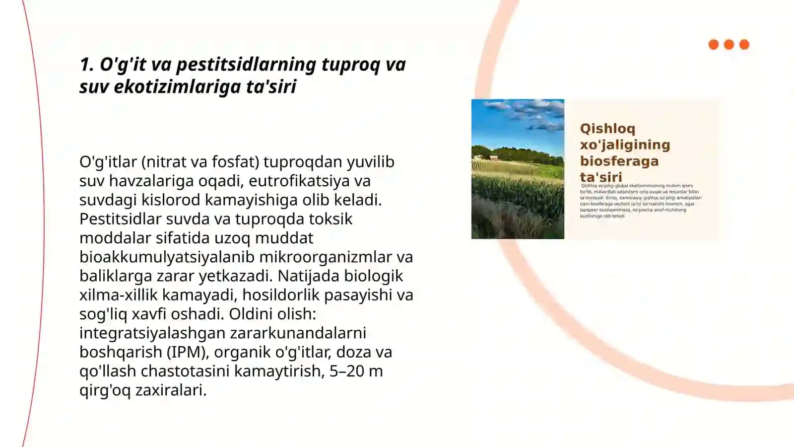Qishloq hõjaligi faoliyatining ekalogiyaga ta'siri 3