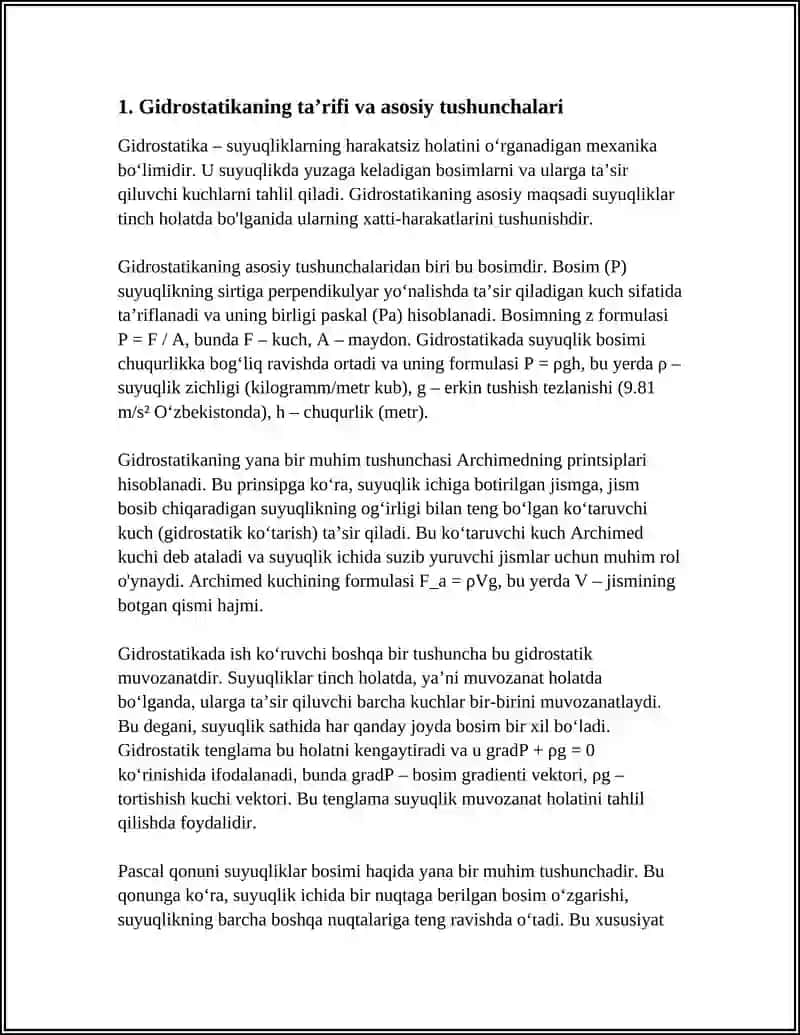 GIDROSTATIK HAQIDA MA'LUMOT 3
