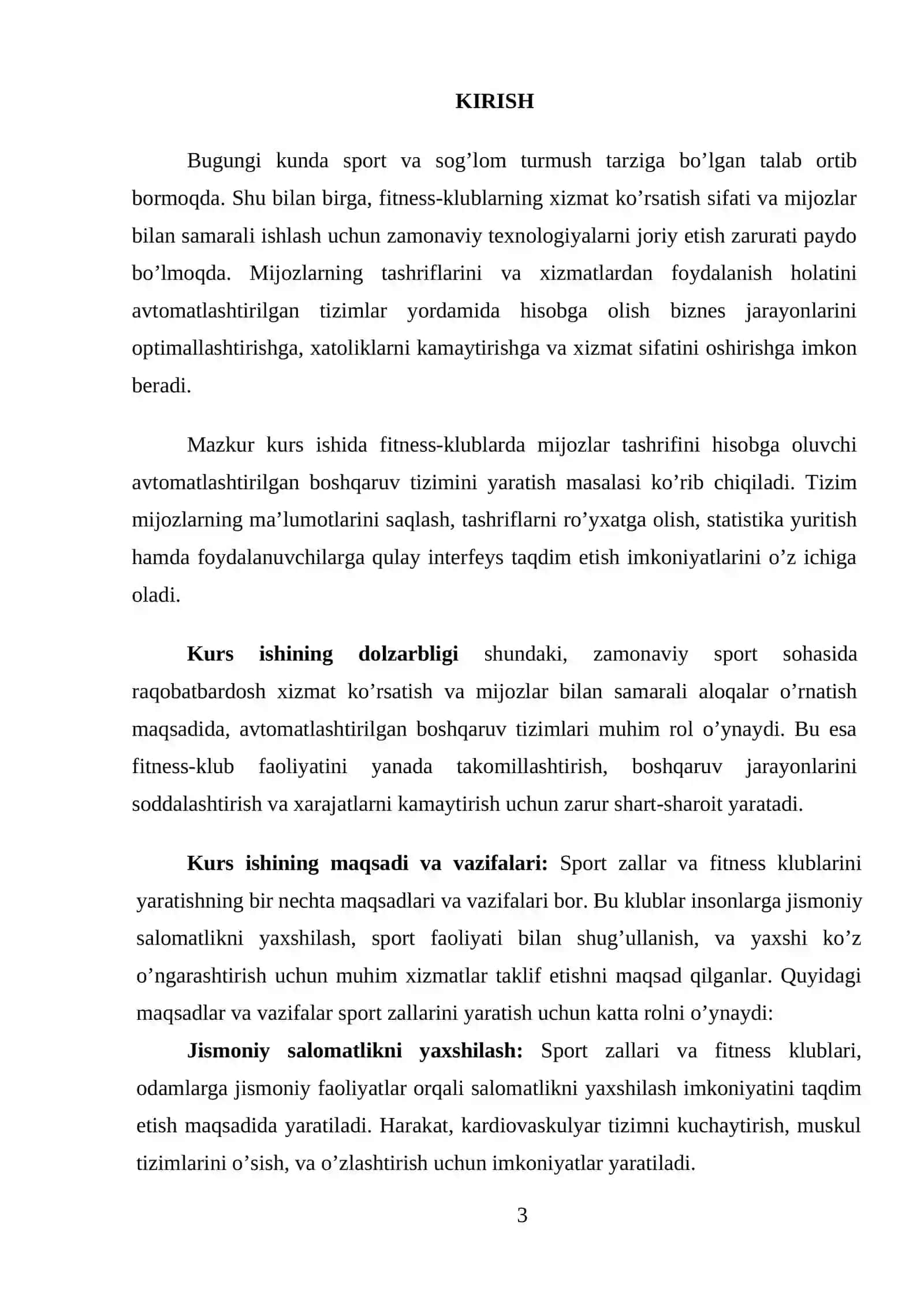 Sport zal  yoki  Fitnes-klublarda mijozlar tashrifini hisobga oluvchi avtomatlashtirilgan boshqaruv tizimini ishlab chiqish 3