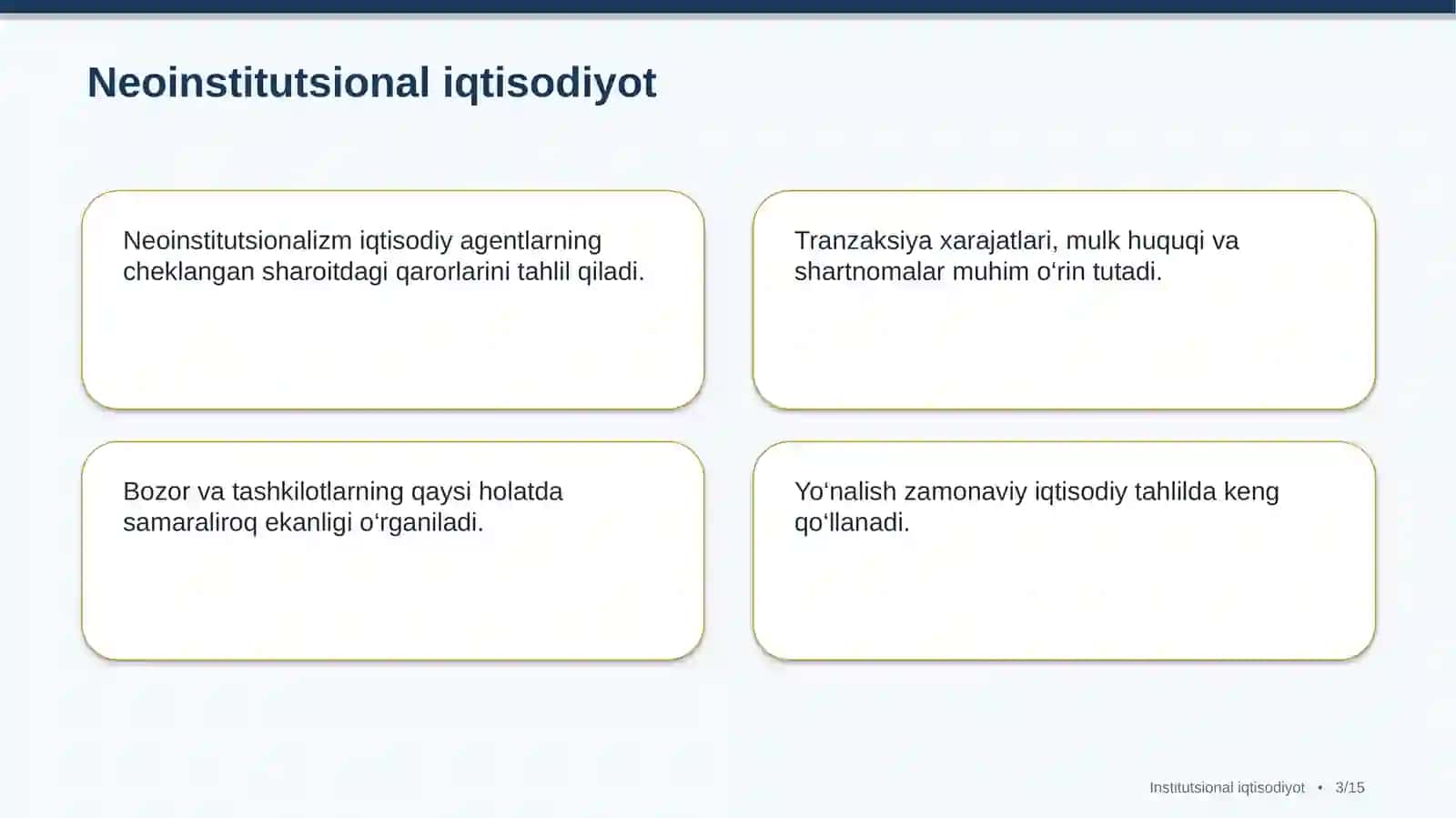 Institutsionaliqtisodiyotningasosiyyo‘nalishlari 3